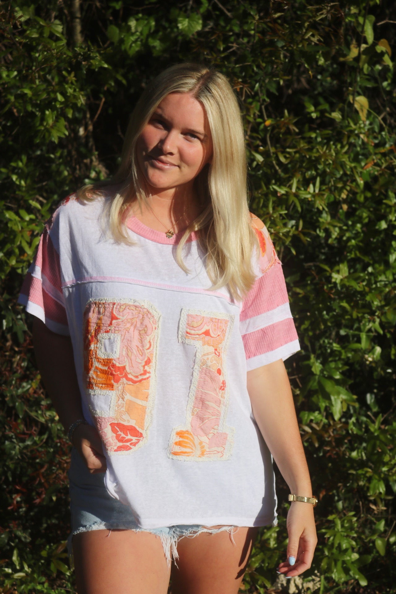 Spring bloom varsity tee