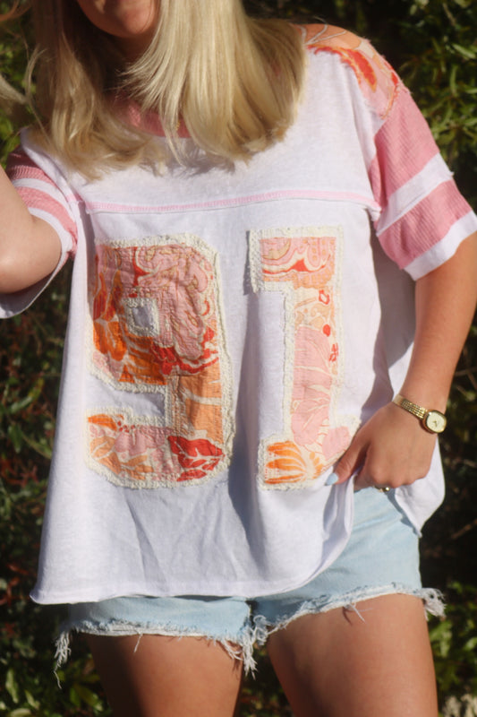 Spring bloom varsity tee